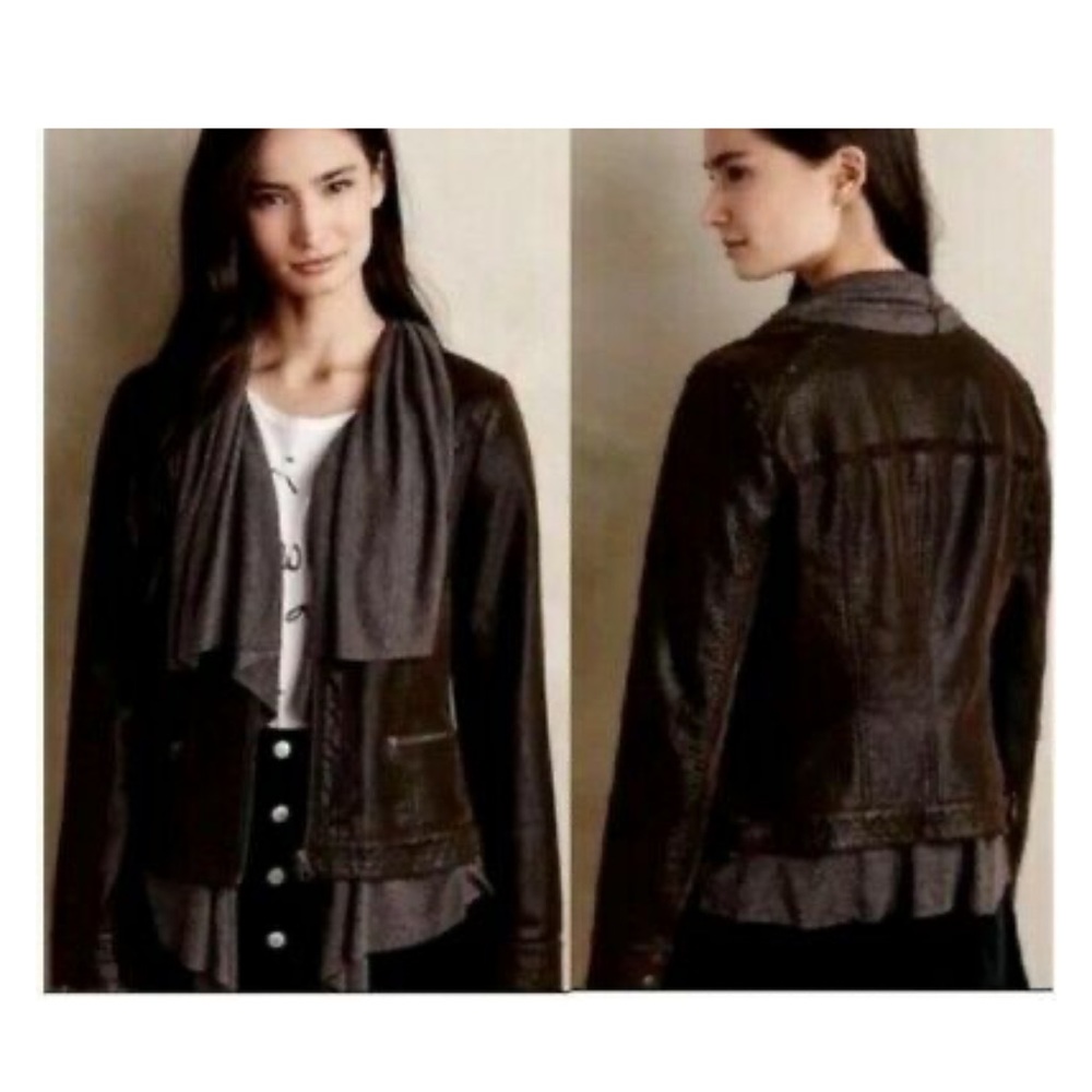Anthropologie (Hei Hei) Brown Leather Jacket! - Picture 3 of 3